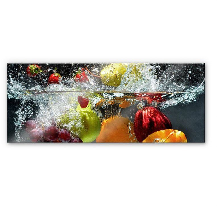 Wall-Art Küchenrückwand Erfrischendes Obst - Panorama, (1-tlg) transparent
