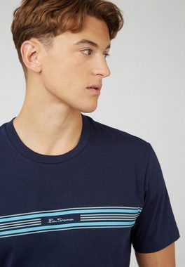 Ben Sherman T-Shirt Seasonal Stripe Tee Kontraststreifen mit Logo