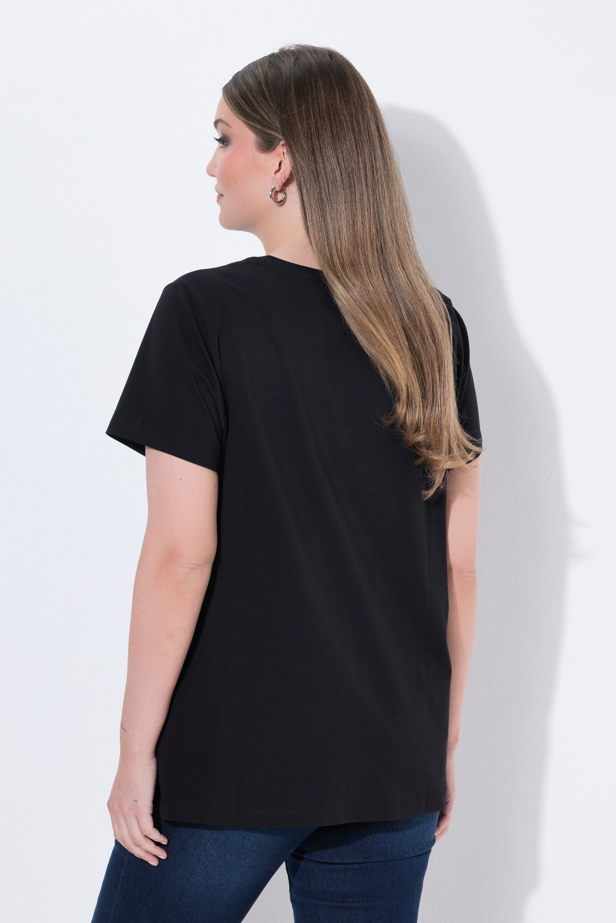 Ulla Popken T-Shirt T-Shirt Herz Classic Rundhals Halbarm