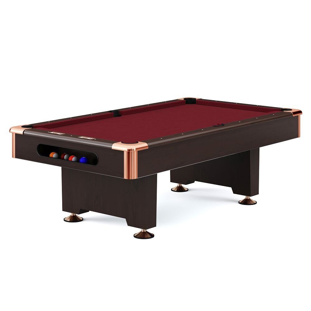 Automaten Hoffmann Billardtisch Billardtisch Club Pro in Nussbaum, Turnier Schiefer Billardtisch in 8 ft oder 9 ft Simonis 860 Red, 7 ft (Spielfeld 198x99 cm)