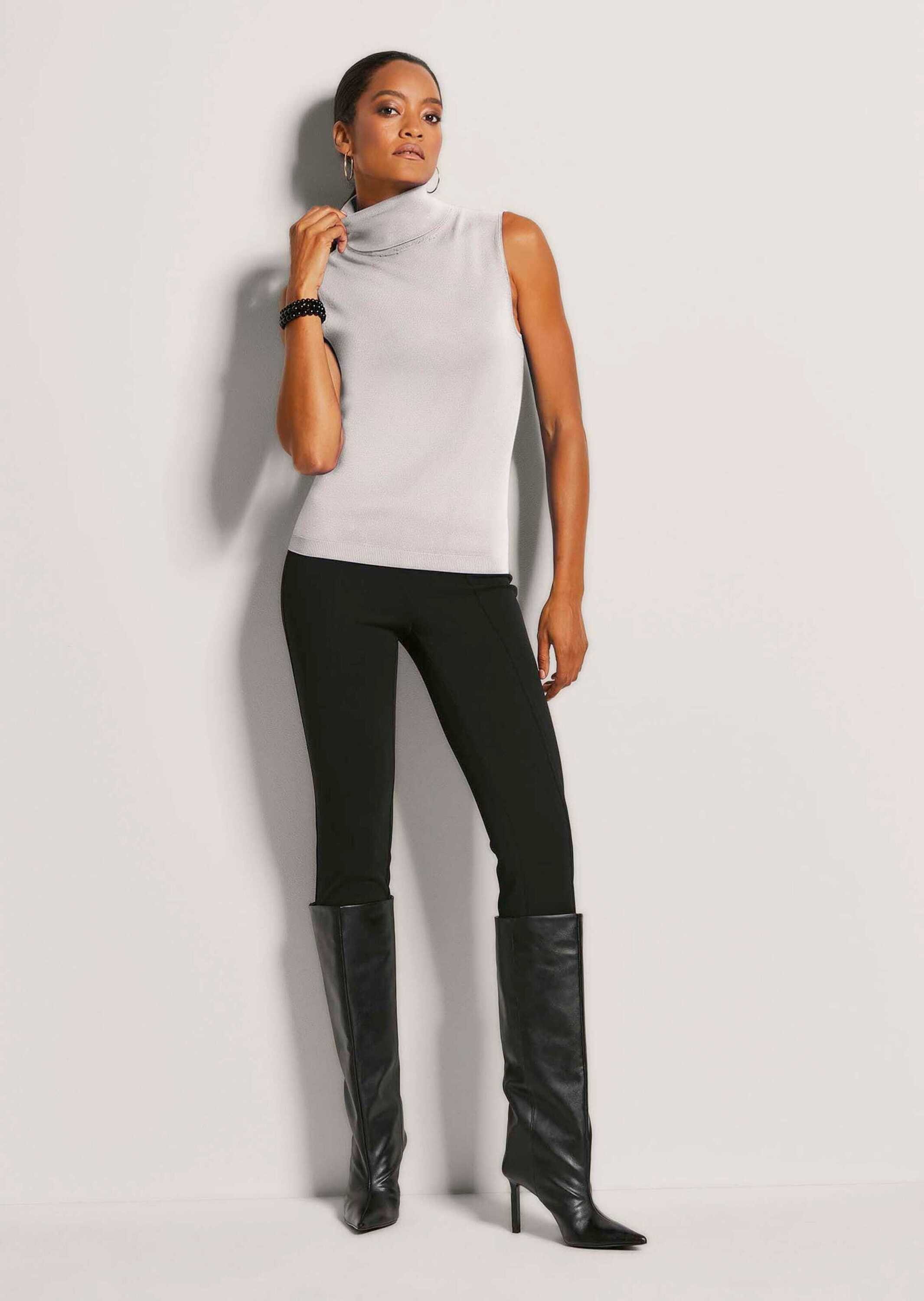 MADELEINE Strickpullover Ärmelloser Rollkragenpullover günstig online kaufen