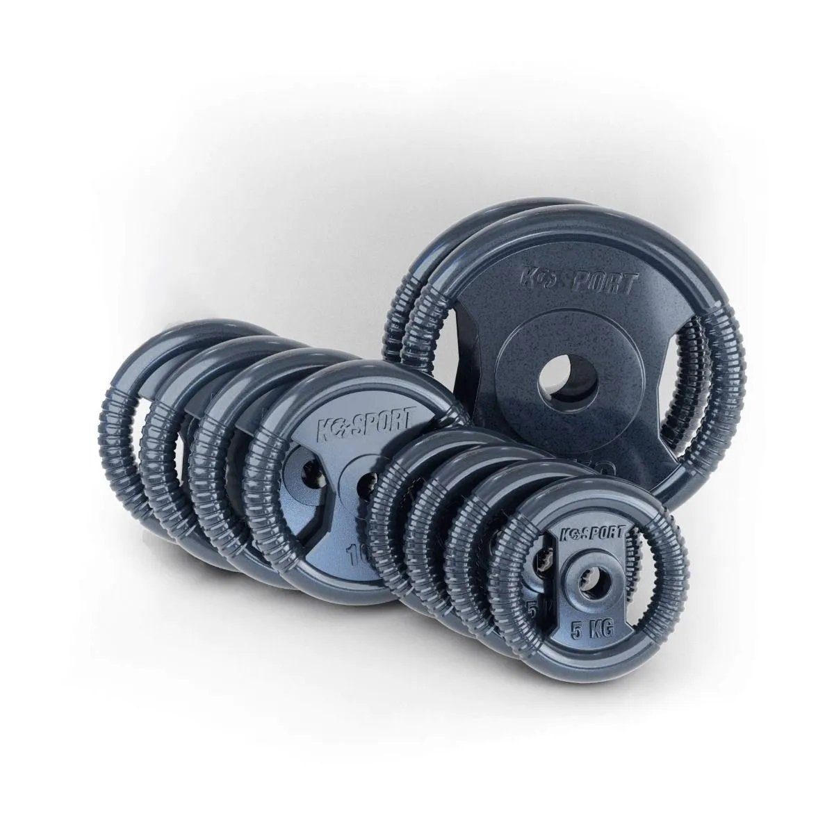 Hantelscheiben Hantelscheiben Set 100kg I Hantelscheiben aus Gusseisen I 10-teiliges Hantelset mit ergonomischen Griffen I Gewichte mit 31mm Lochdurchmesser, (10-tlg), Made in EU!