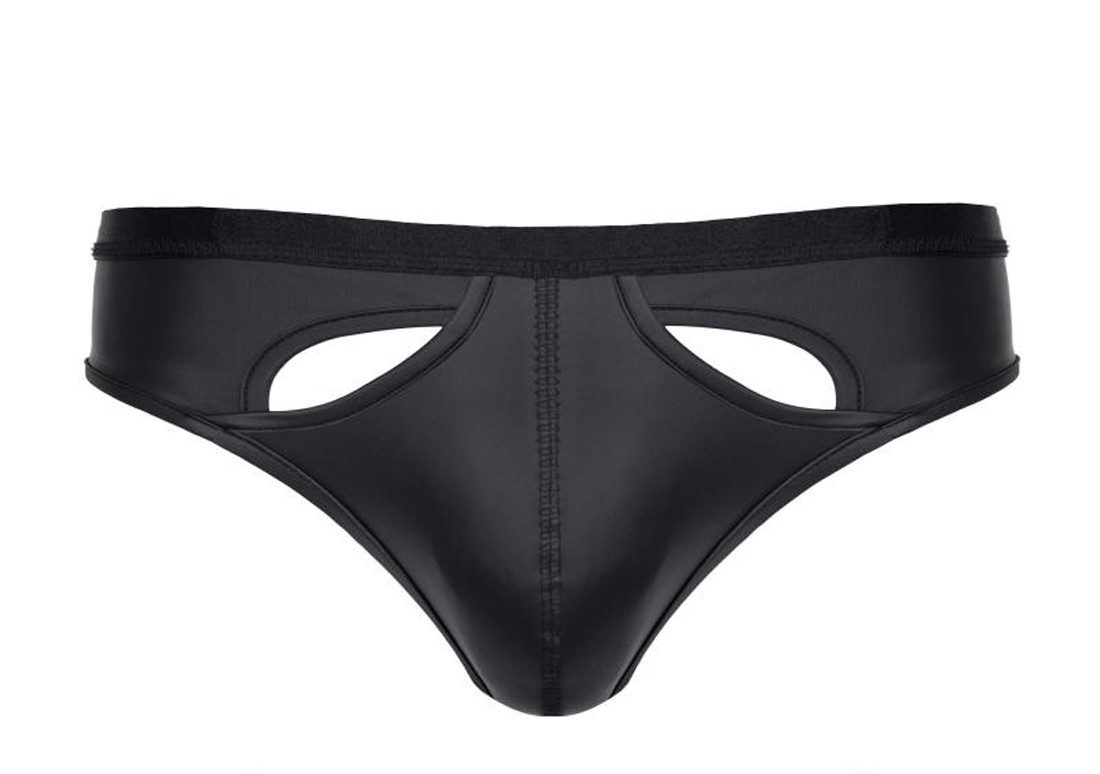 Slip Schwarzer Herren Slip aus wetlook Material elastisch fetisch Slip mit