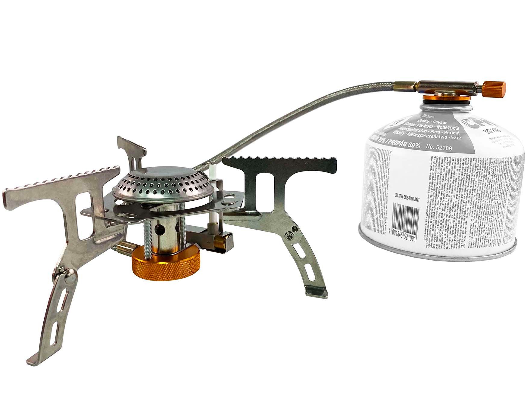 GARDINGER Taschenkocher Camping-Gaskocher GK3900 1-flammig für Schraubkartuschen EN 417, (1-St), Schraubkartuschen Gewinde 7/16