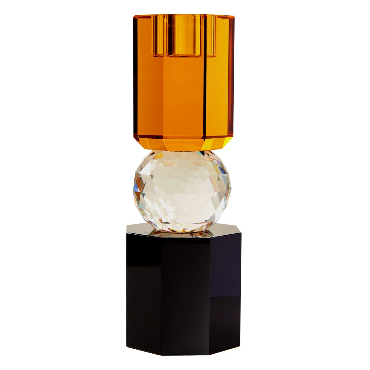 EJA International Kerzenhalter Kristall - Schwarz, Klar, Bernstein (1 St), günstig online kaufen