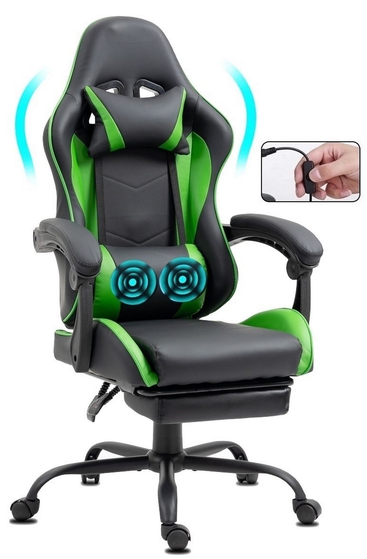 Delman Gaming-Stuhl Massagefunktion Drehstuhl, dicke Polsterung, günstig online kaufen