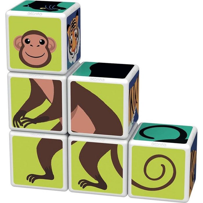 Geomag™ Magnetspielbausteine Magicube Jungle Animals 6 Magnetwürfel Tiere Dschungeltiere magnetische Würfel Würfelpuzzle