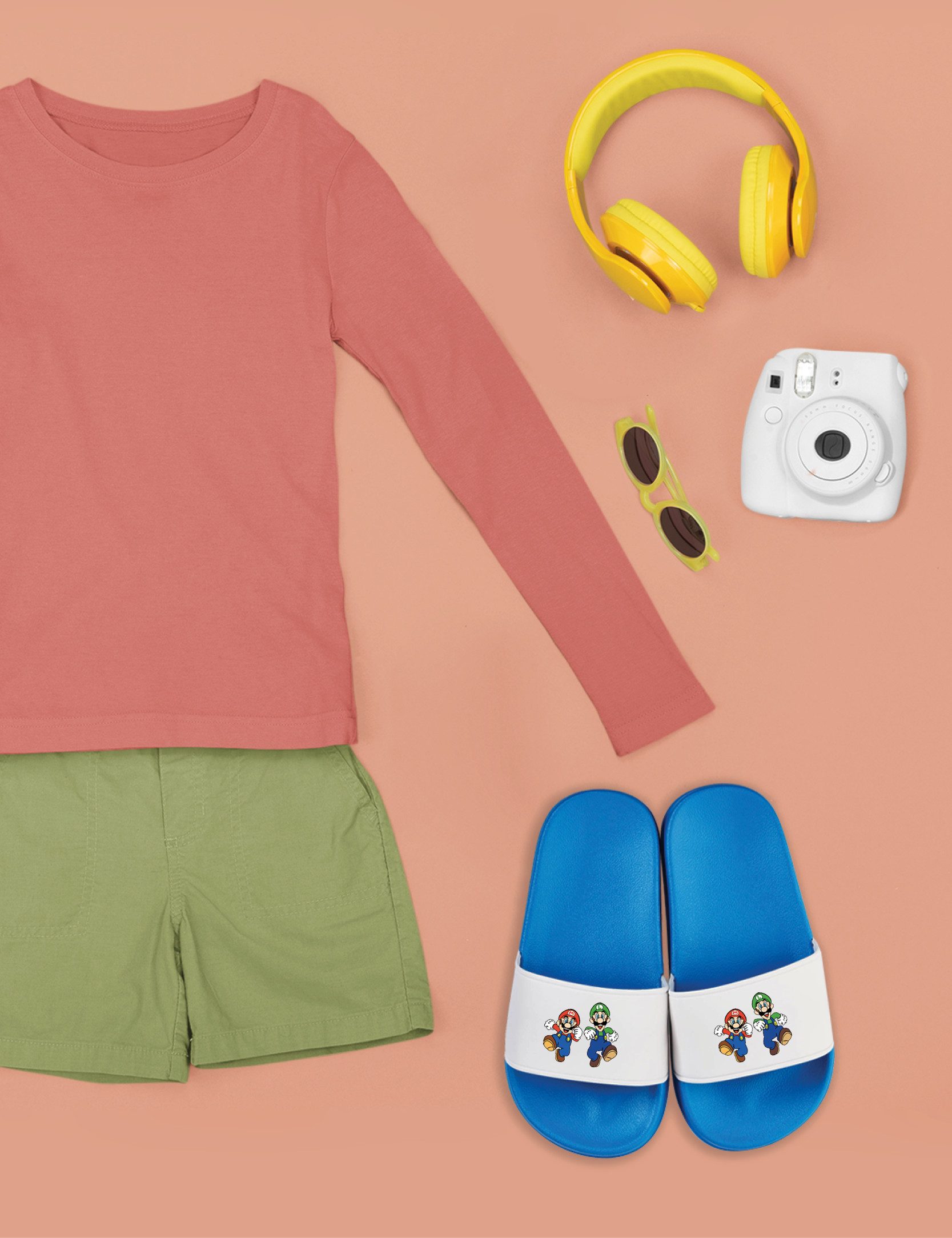 Youth Designz Mario und Luigi Kinder Badelatschen Flip Flops Badeschuh mit lustigen Aufdruck für Jungen und Mädchen