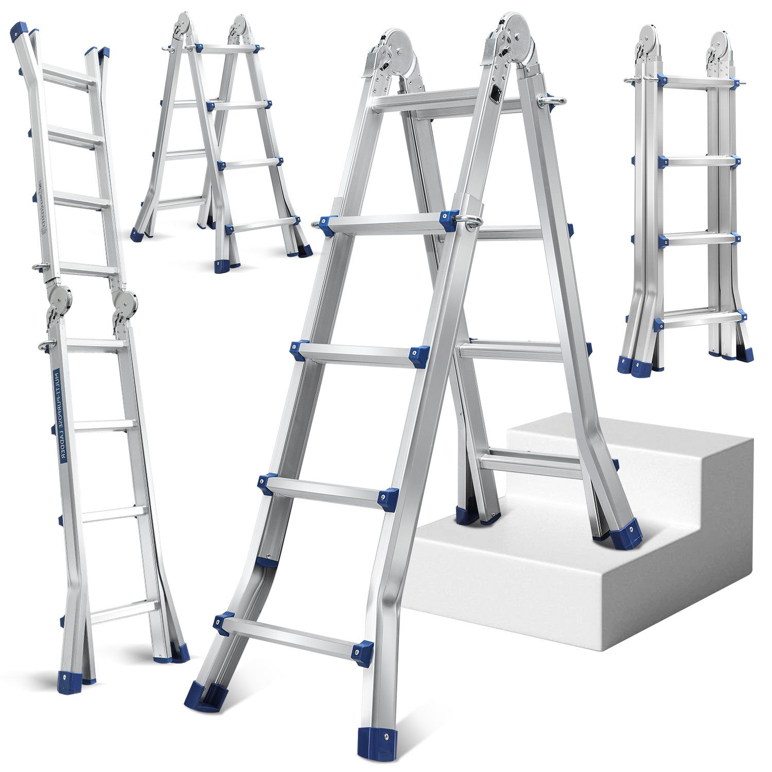 Clanmacy Vielzweckleiter Mehrzweckleiter Multifunktionsleiter 4x4 Alu Teles günstig online kaufen