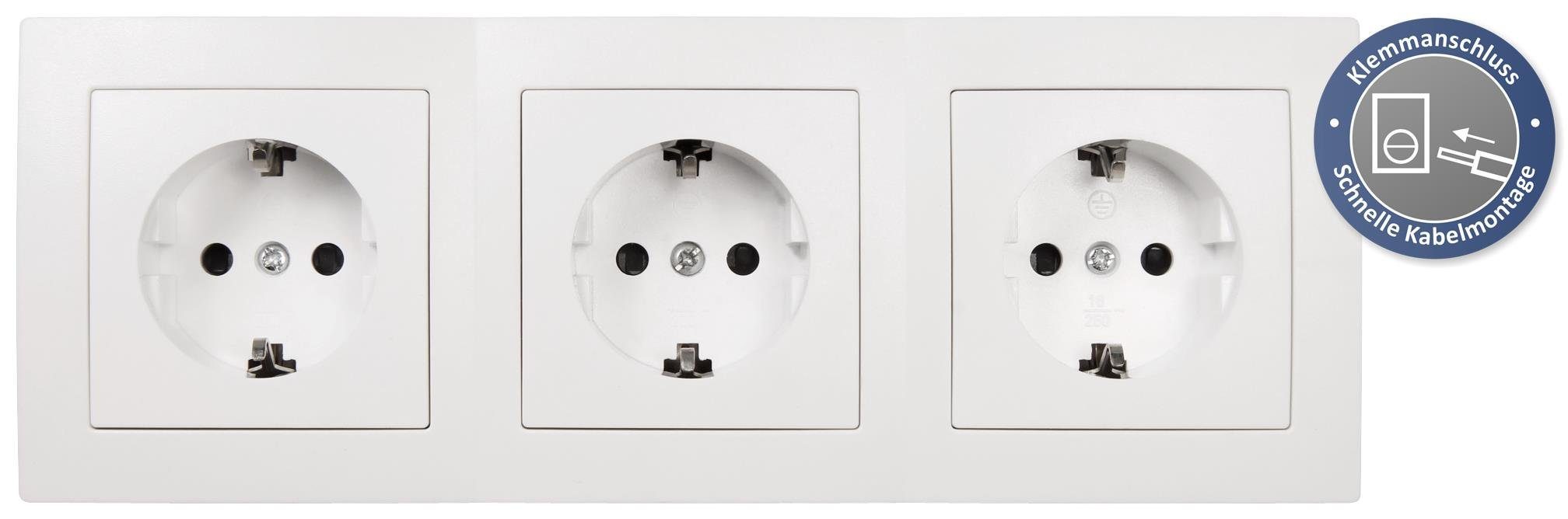McPower Steckdose Розетки Set McPower Flair Beginner 3S Profi 4-teilig, weiß, Klemman
