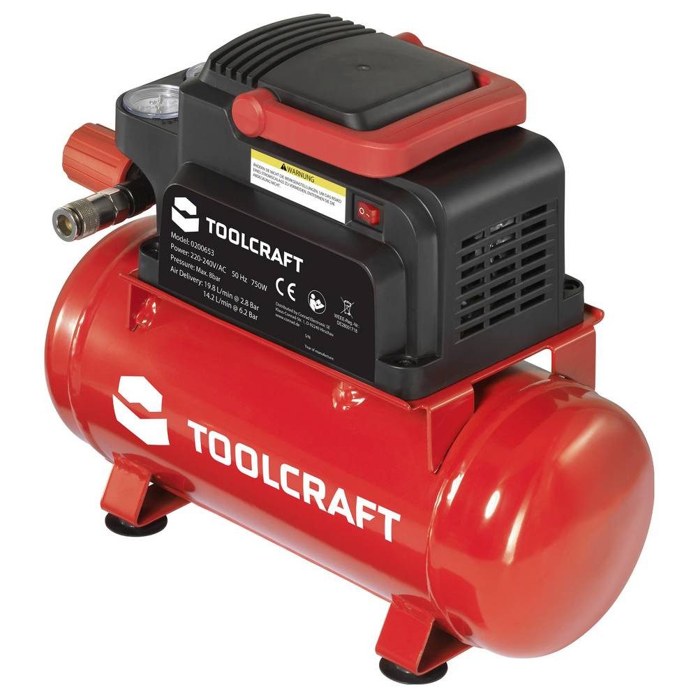TOOLCRAFT Kompressor Druckluft-Kompressor 6 l 8 bar TO-10179672
