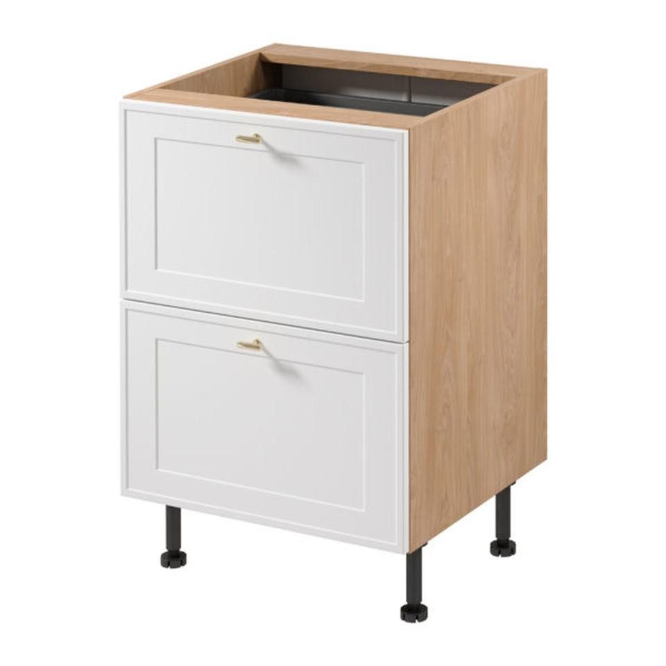 Xlmoebel Unterschrank XLMOEBEL Küchenschrank Holz Beigeton mit Besteckeinsatz und Soft-Close (1-St., Küchenschrank mit Besteckeinsatz) Made in Europa