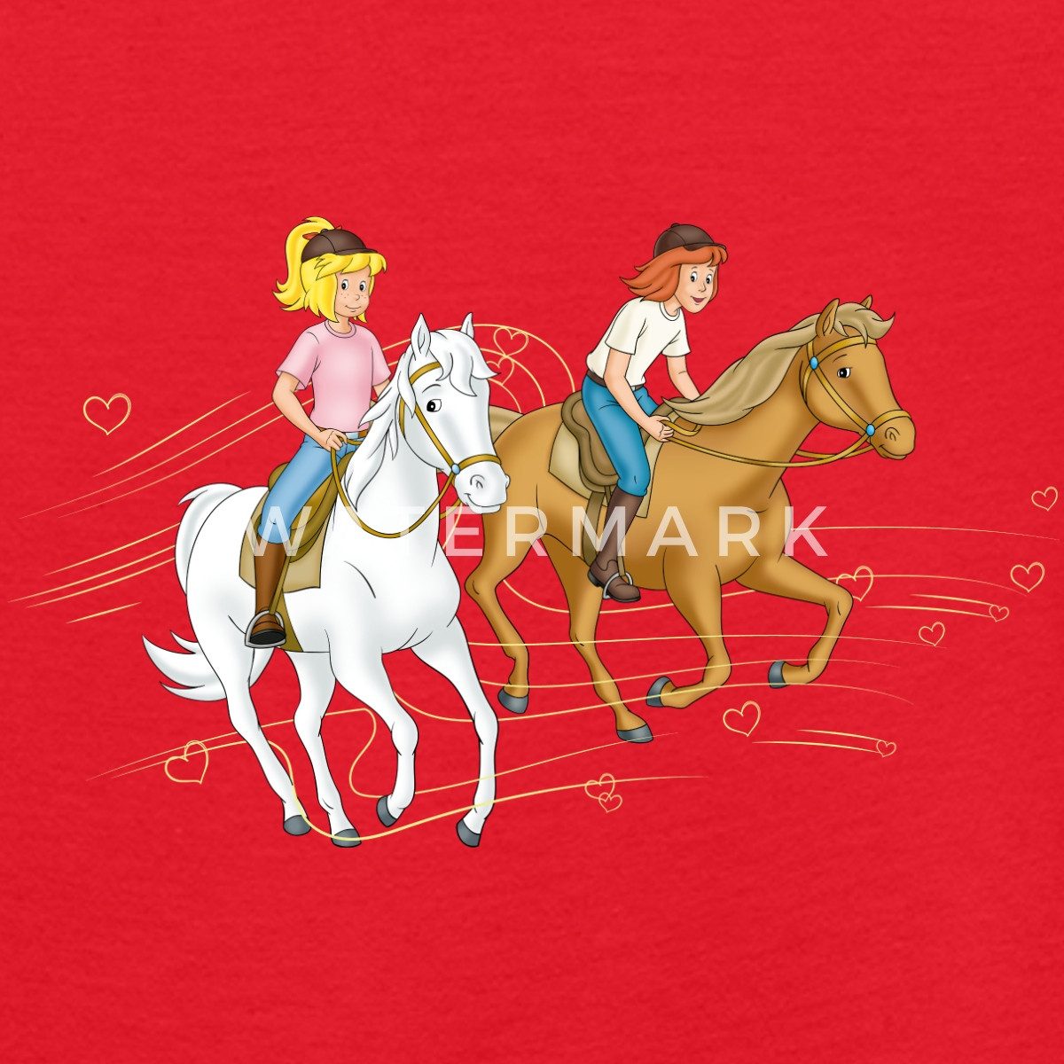 Spreadshirt T-Shirt Bibi Und Tina Ausritt Mit Amadeus Und Sabrina Teenager T-Shirt (1-tlg)
