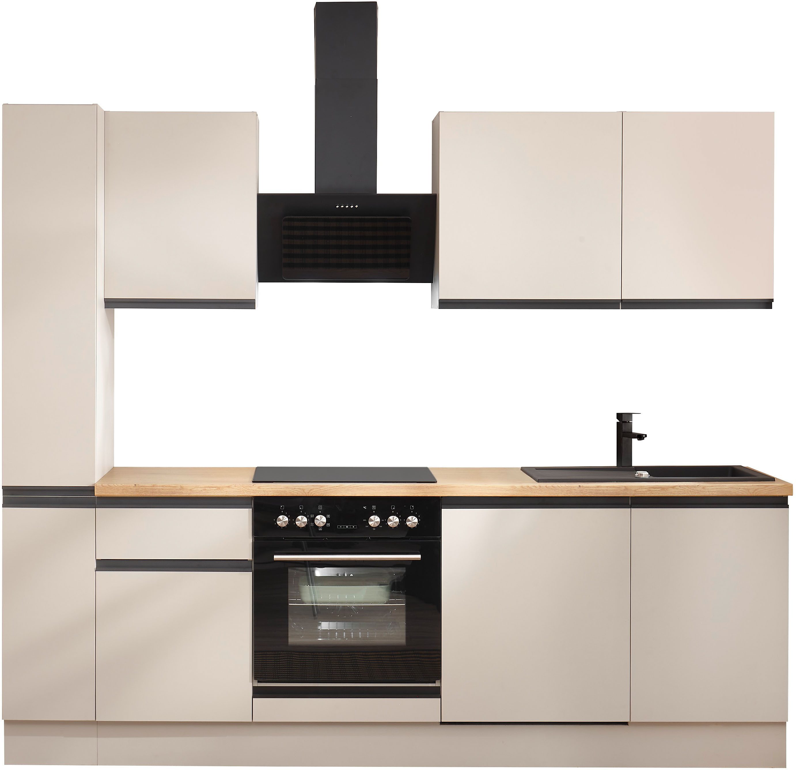 BASIC by Balculina Küchenzeile Nizza B/H/T 250x211x60 cm, Breite 250 cm, wahlweise mit E-Geräten und Induktionskochfeld