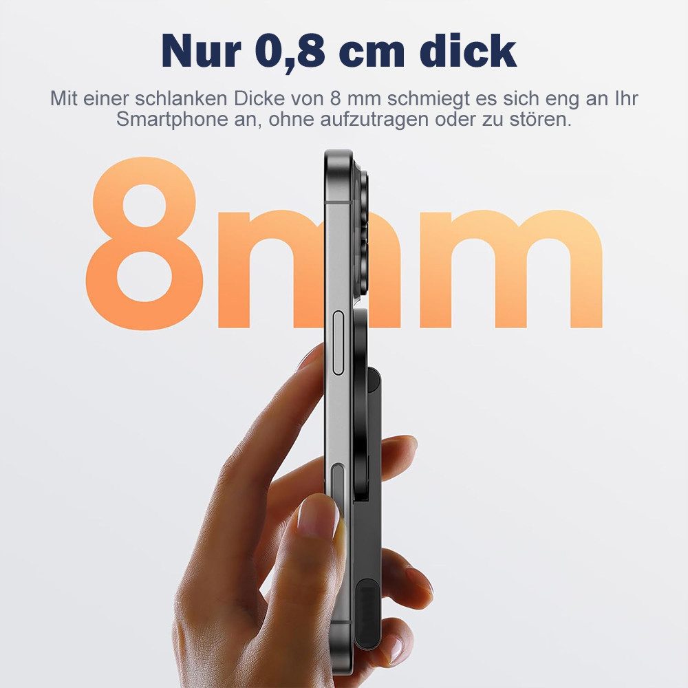 AFKSMILE Smartphone-Halterung MA60 Magnetisches Handy-Stativ, 3in1 Aluminium Mini Selfie Stick, (Kompatibel mit iPhone 17 16 15 14 13 12, Magsafe, Sumsung) – Bild 2 von 5
