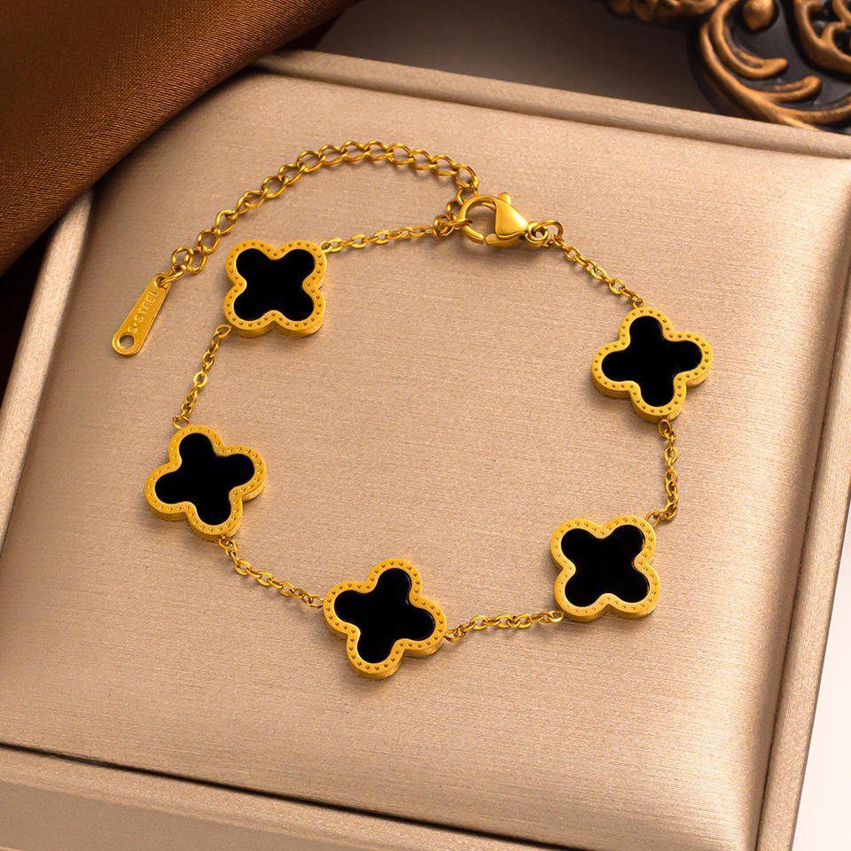 GOLDKLEIN Goldarmband Edelstahl vergoldet Blume verschiedene günstig online kaufen