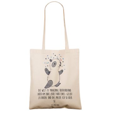Mr. & Mrs. Panda Tragetasche Panda Bipolar - Transparent - Geschenk, Jutebeutel, Stoffbeutel, Bipo (1-tlg), Cross Stitching Griffe