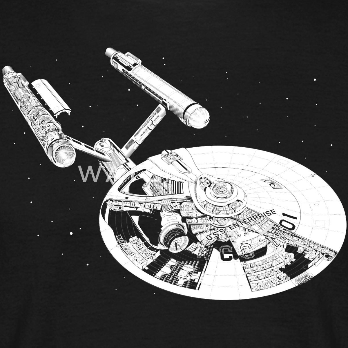 Spreadshirt T-Shirt Star Trek The Original Series USS Enterprise Männer T-Shirt (1-tlg)