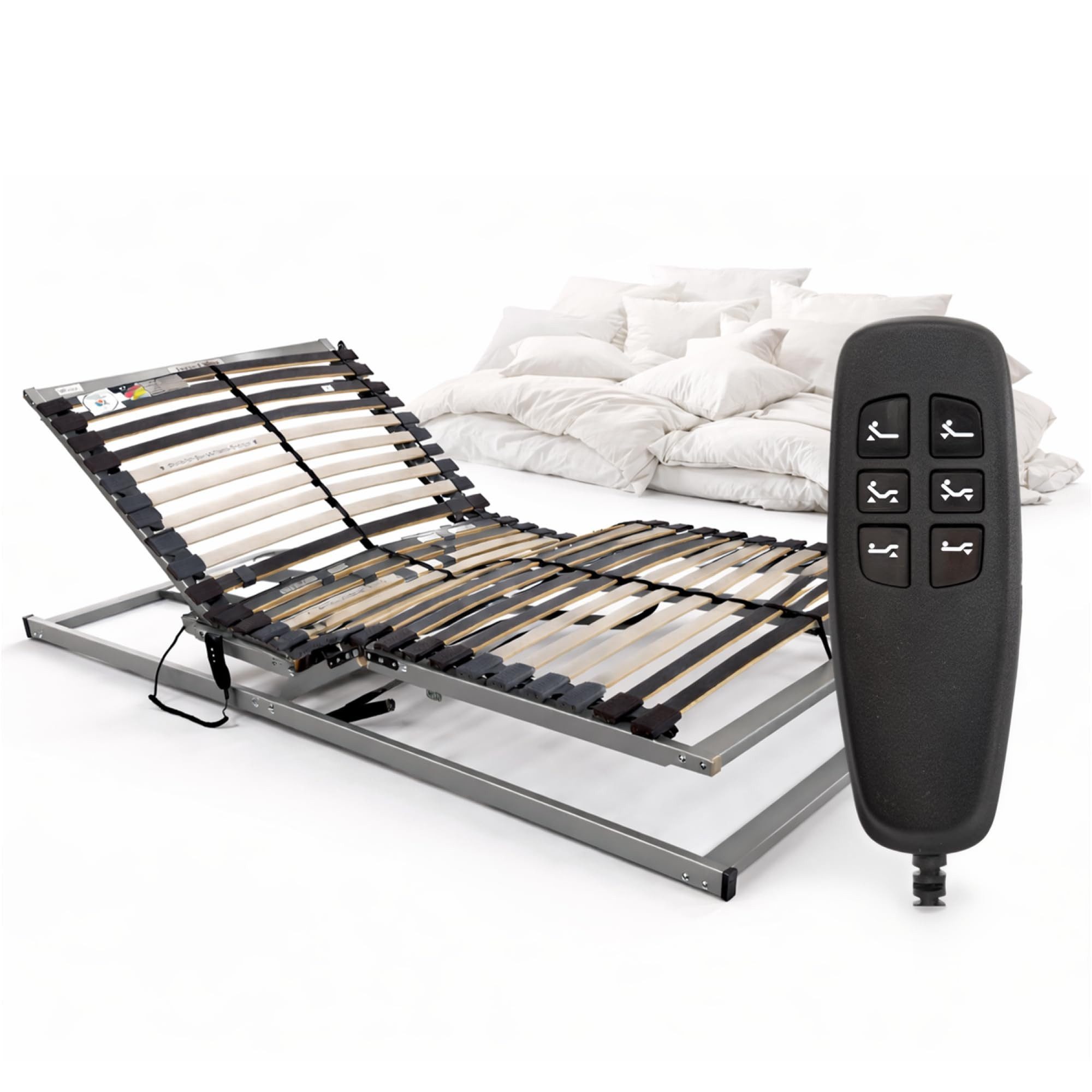 Lattenrost mit Motor Luxus E-Move, Beco, elektrischer Lattenrost, Kopf- & Fußteil elektrisch verstellbar