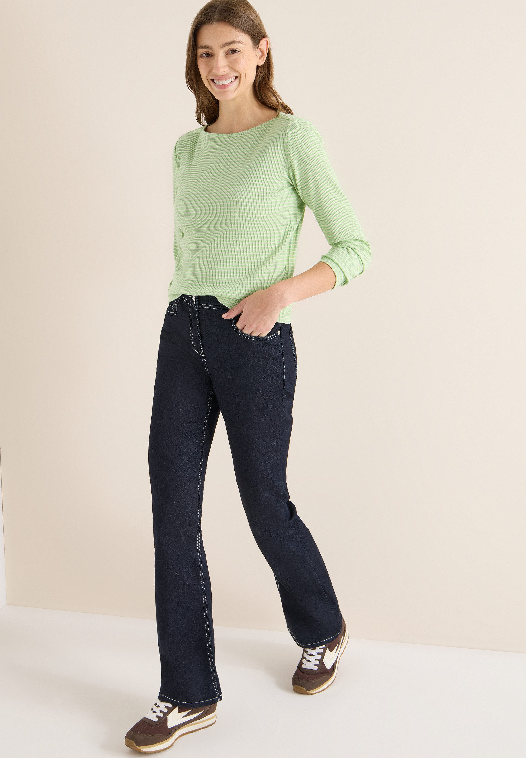 CECIL Langarmshirt mit Streifen-Muster