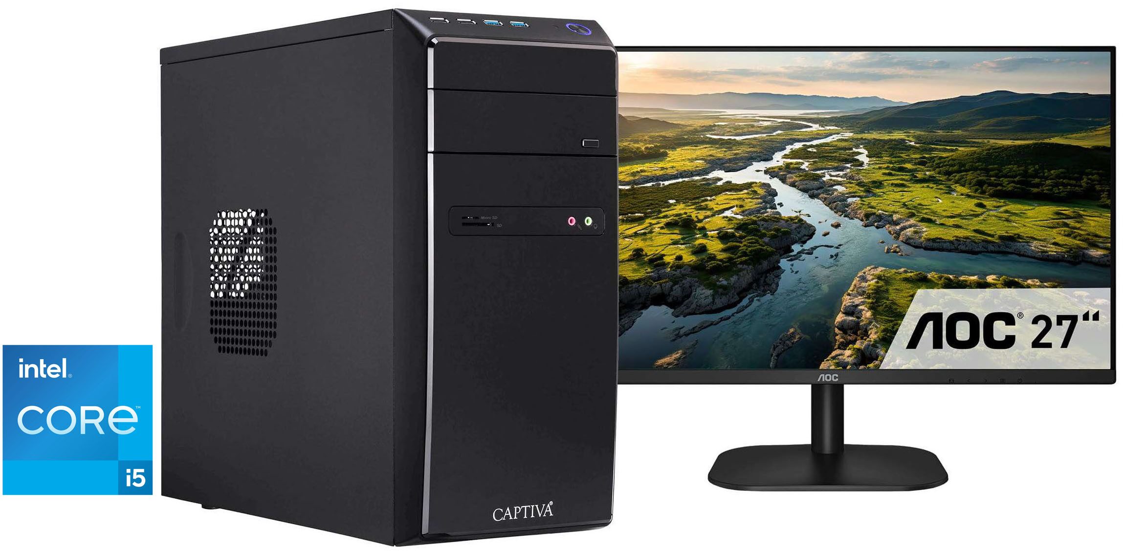 CAPTIVA Power-Starter I98-549 TFT Bundle Business-PC-Komplettsystem (27", Intel® Core i5 13400, UHD Graphics 730, 8 GB RAM, 500 GB SSD)
