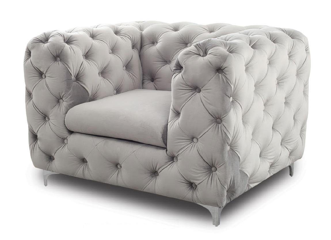 Neu, JVmoebel Chesterfield Luxus in Graue Europe Sitzmöbel Sofa Made Sofagarnitur 3+2+1