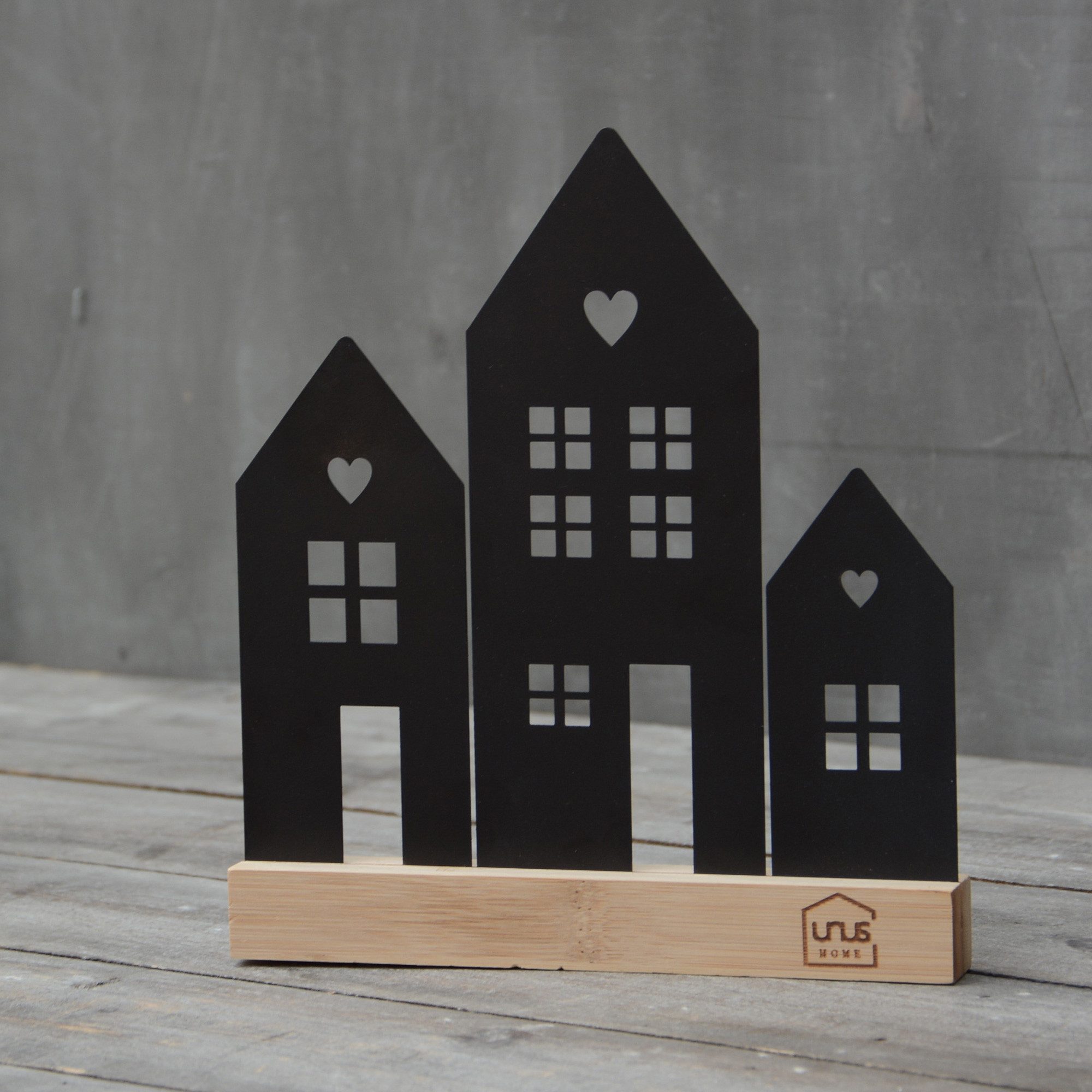 UNUS HOME Dekofigur Aufsteller Häuser Stadt (3 Häuser, schwarz), Häuser-Sil günstig online kaufen