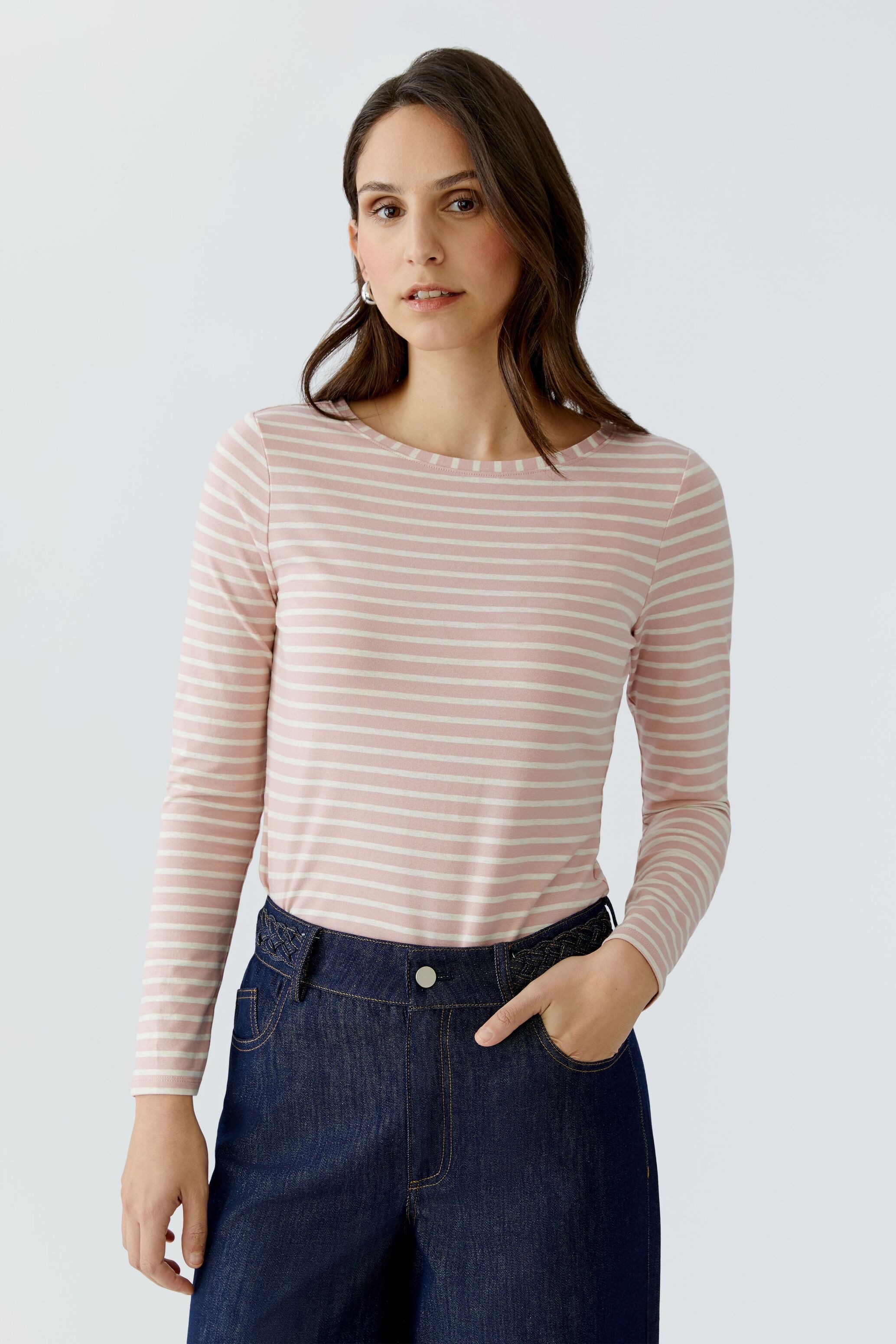Oui Langarmshirt SUMIKO elastische Cotton-Modalmischung günstig online kaufen