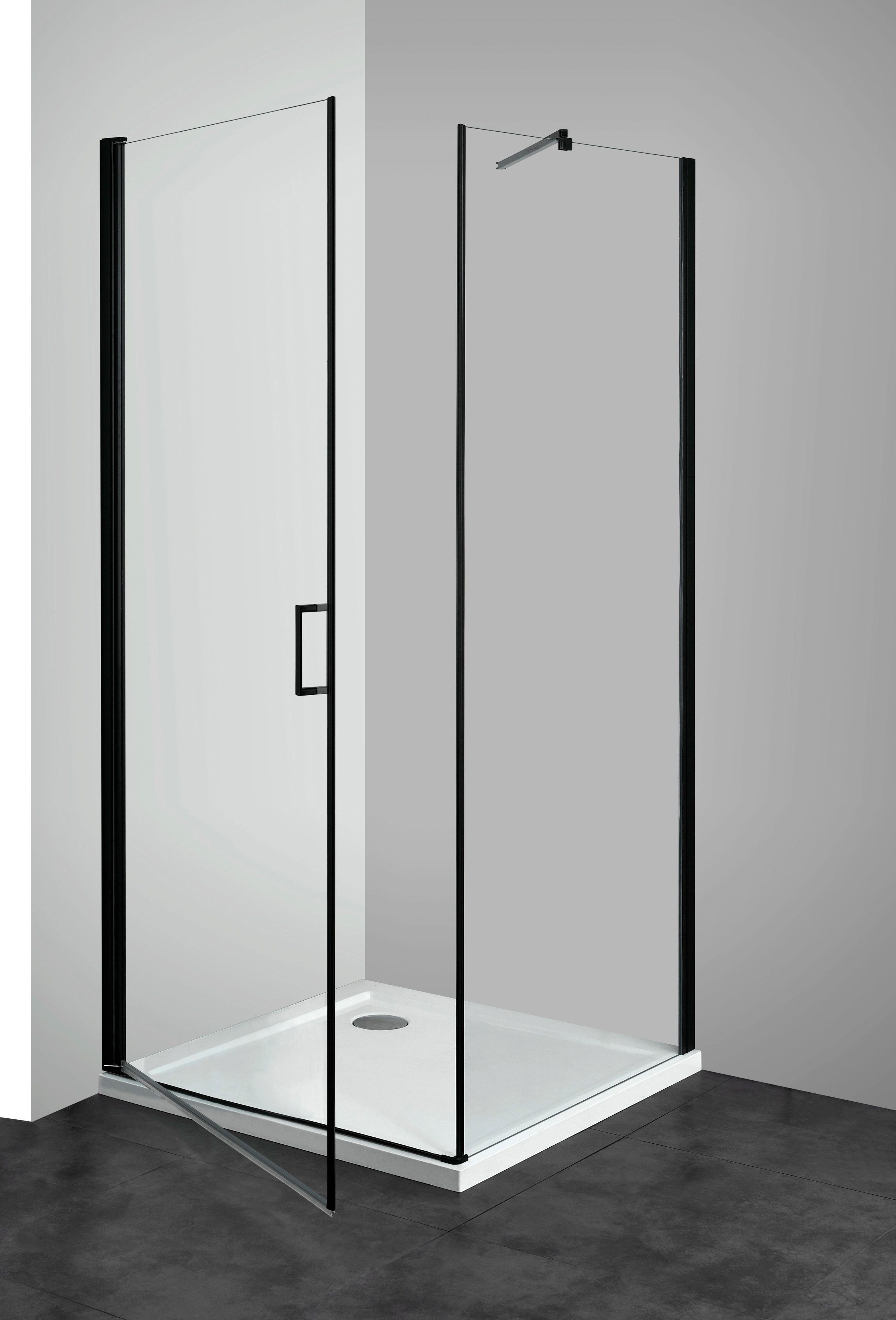 welltime Eckdusche Florenz Black, BxT: 90x90 günstig online kaufen