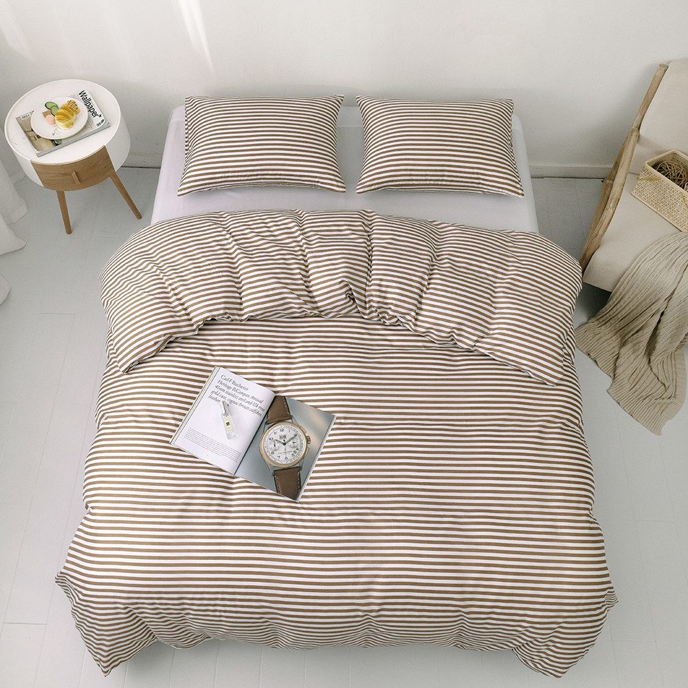 BYSURE Bettwäsche, 3 teilig, Streifen Modisch Bettwäsche mit Kissenbezug günstig online kaufen