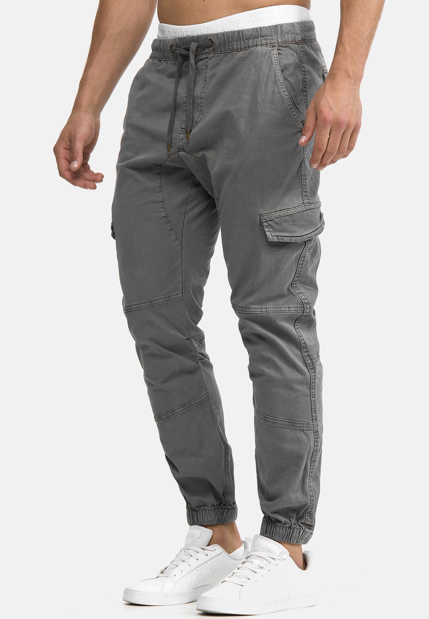 Indicode Cargohose Herren Levy Jogger-Pant mit elastischem Bund und Kordelzug