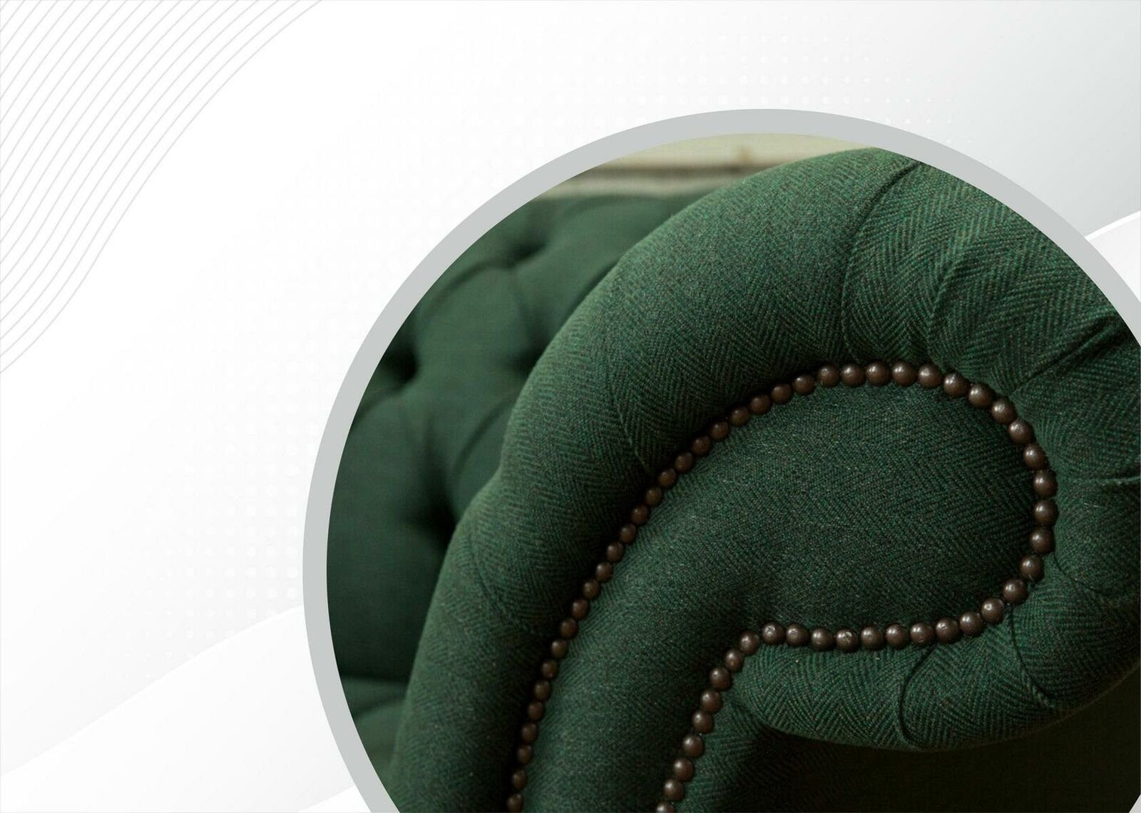JVmoebel Sofa Chesterfield Textil Europe Grüne Made in Modern, Sofas Polster Couch