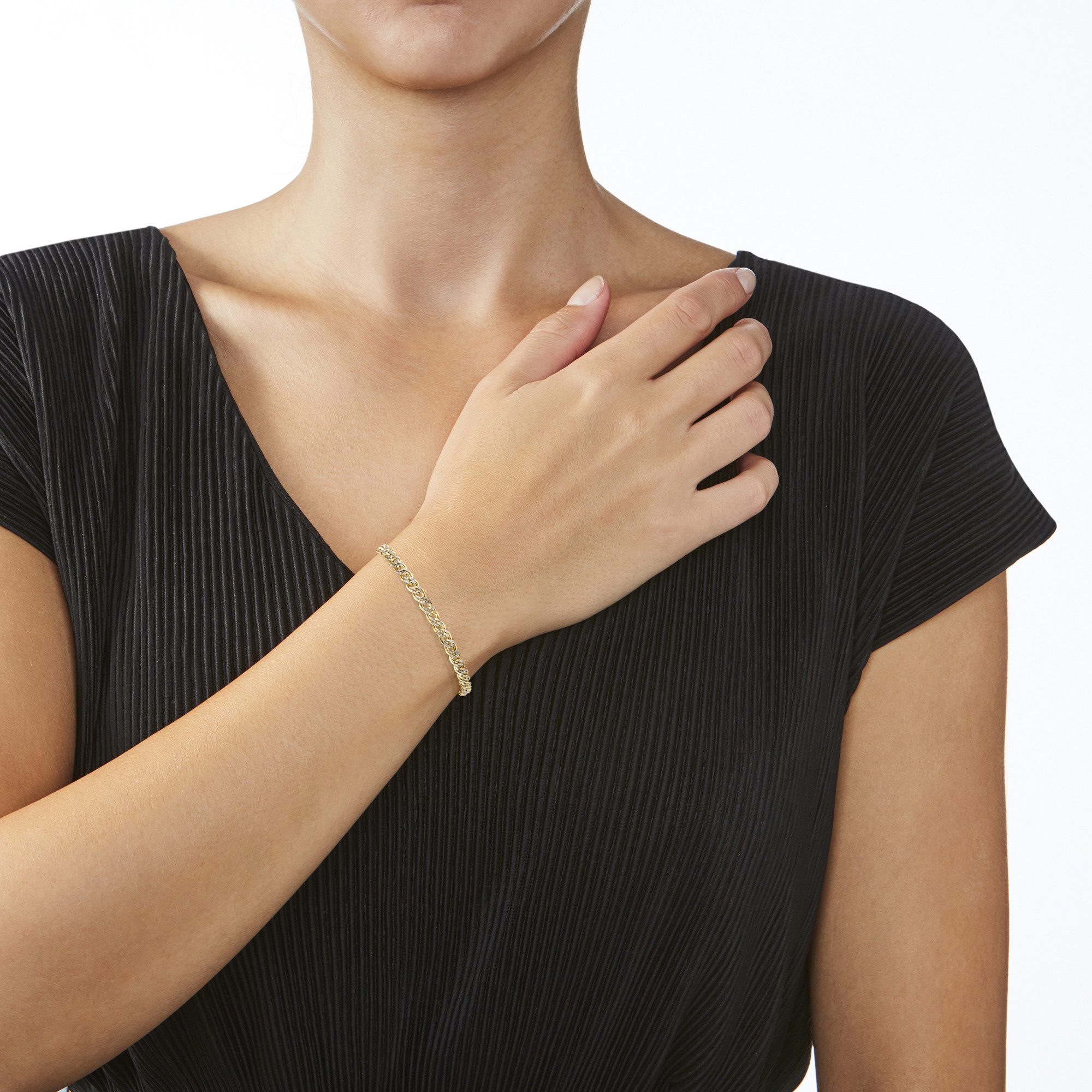 Luigi Merano Armband Doppel-Panzerkette, bicolor, Gold günstig online kaufen