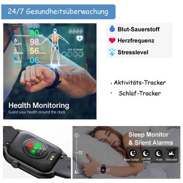 Diida Multifunktionsuhr Smartwatch, Herzfrequenz, Sauerstoffüberwachung,IP67 wasserdicht, MAI-Gesundheitsmanagement-System, 100+ Übungsmodi