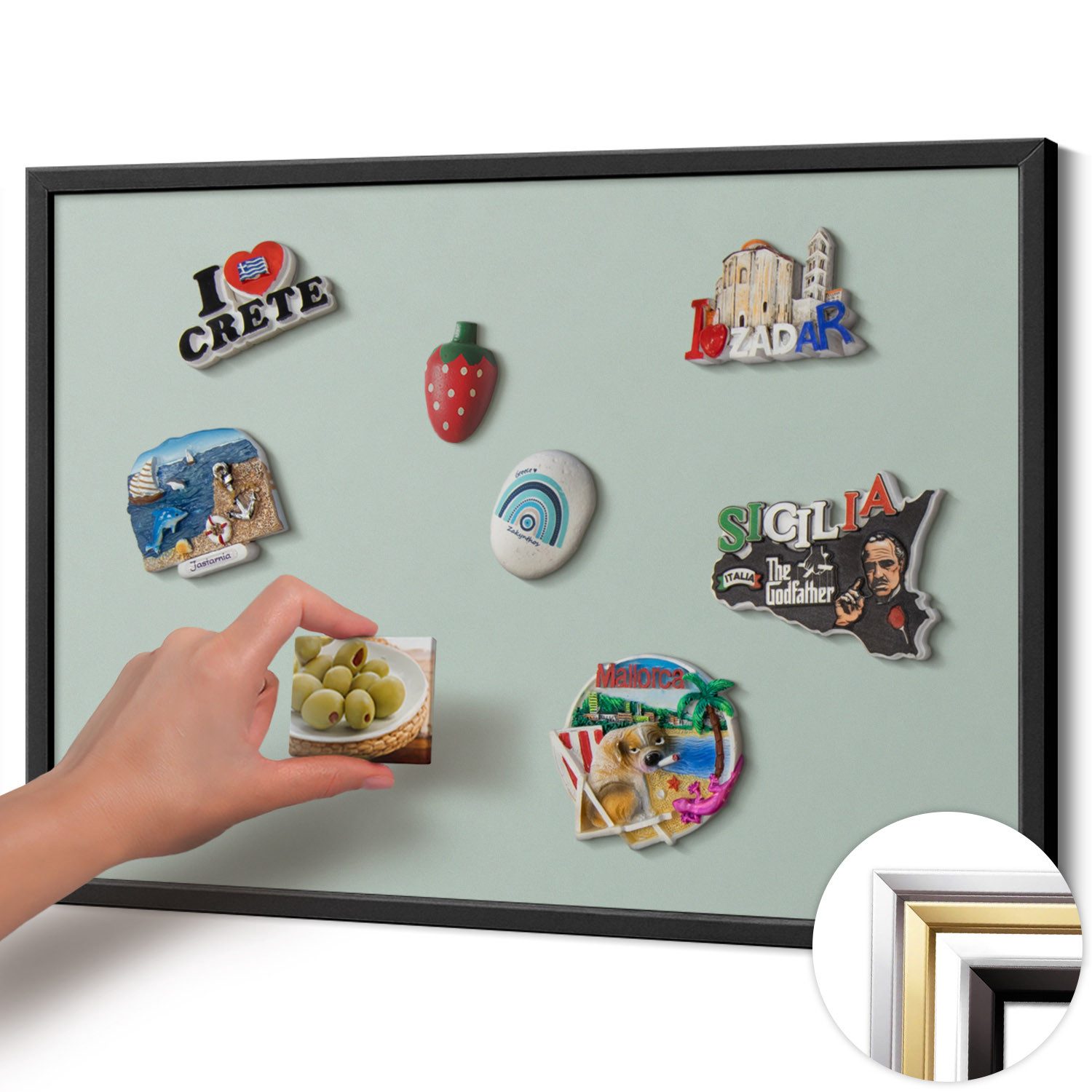 Tulup Magnettafel mit schwarzem Rahmen, einfarbigen Farben, für das Homeoffice, Magnetisches Memoboard Dekorative für Erinnerungen – Bild 3 von 5