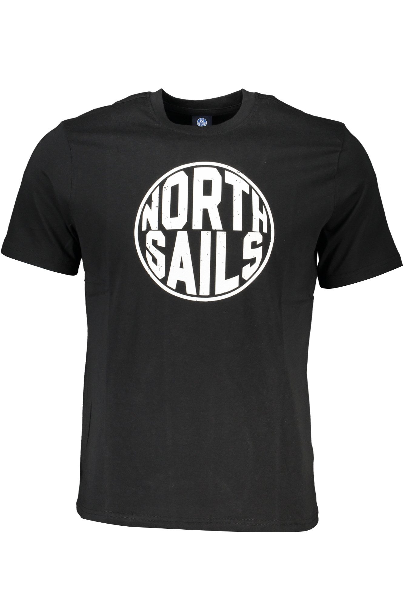 North Sails T-Shirt Schwarzes Herren T-Shirt mit Rundhals und Logo
