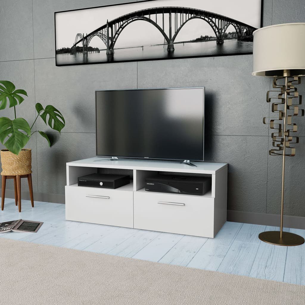 furnicato TV-Schrank Holzwerkstoff 95x35x36 cm Weiß