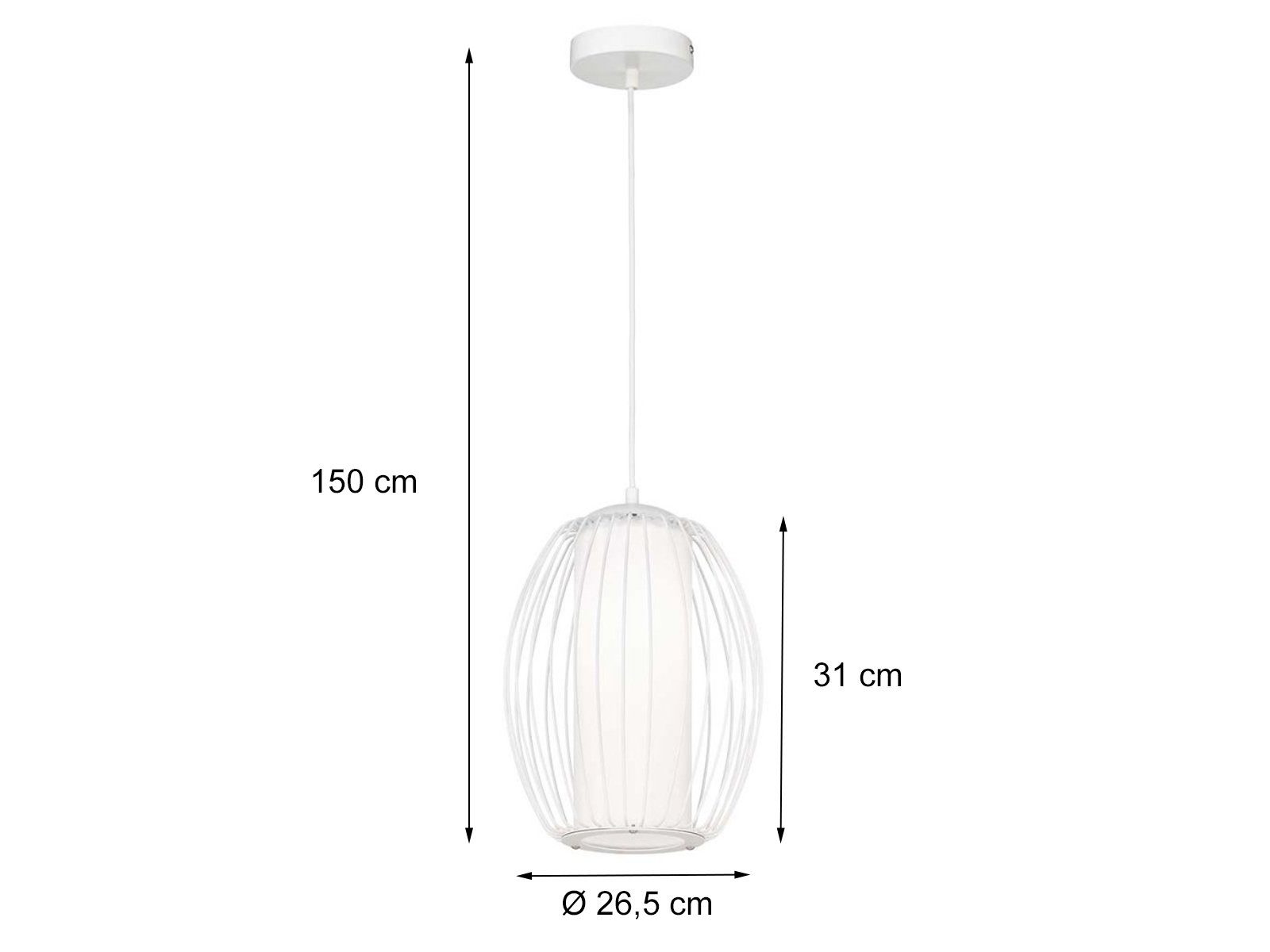 Esstisch Wohnzimmerlampen Pendelleuchte, ohne Leuchtmittel, hängend Lampenschirm Milch-Glas Gitter-Lampe WOFI