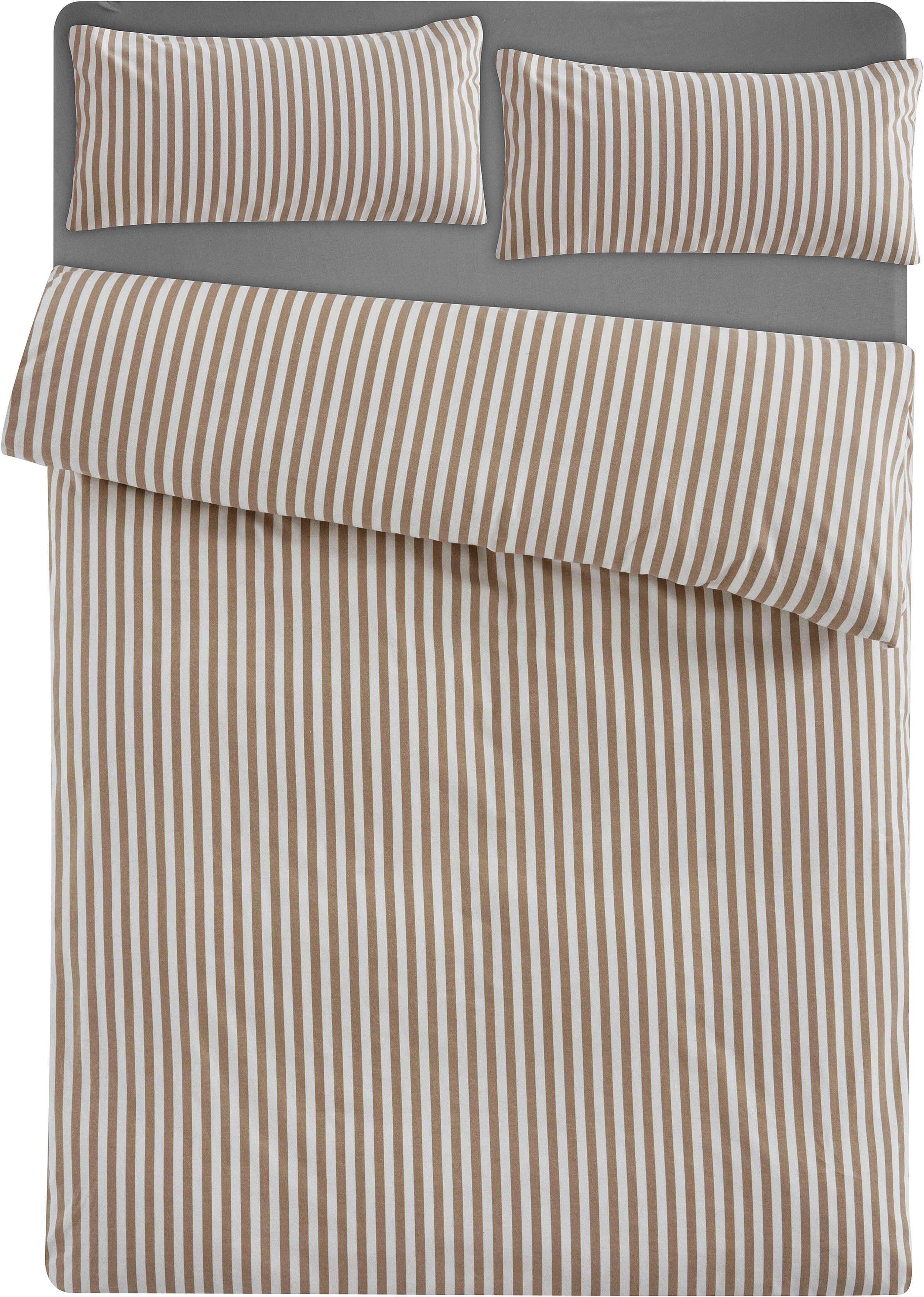 LeGer Home by Lena Gercke Bettwäsche Linnea, Flanell, 2 teilig, aus 100% Baumwolle, Streifendesign