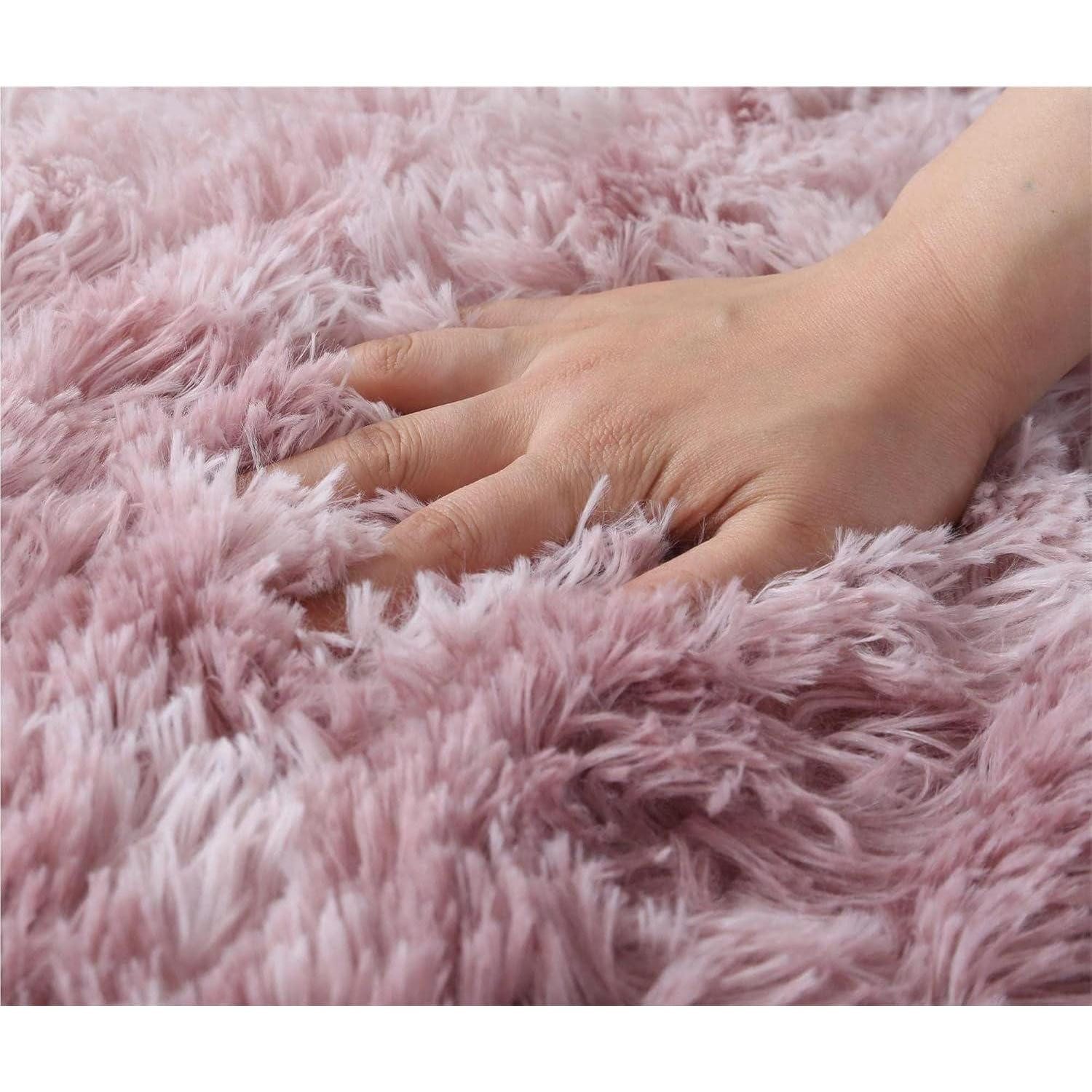 LuxusKollektion Hochflor-Teppich Teppich Hochflor Shaggy Flauschig Wohnzimmer Rosa Lila 120 x 160 cm