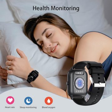 Dotn IP68 Wasserdicht Fitness Tracker Herren's Smartwatch (1,85 Zoll, Android/iOS), Vielseitige Uhr mit Großem HD-Display und Anruffunktion