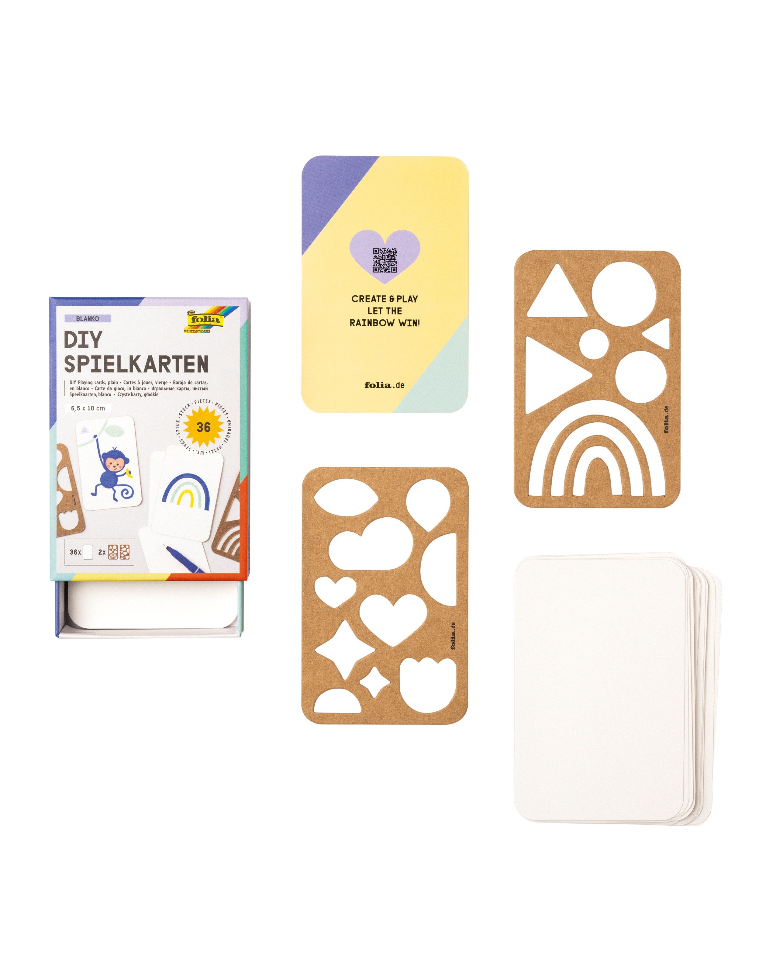 Folia Bastelkartonpapier Blanko-Spielkarten, 36 Stück