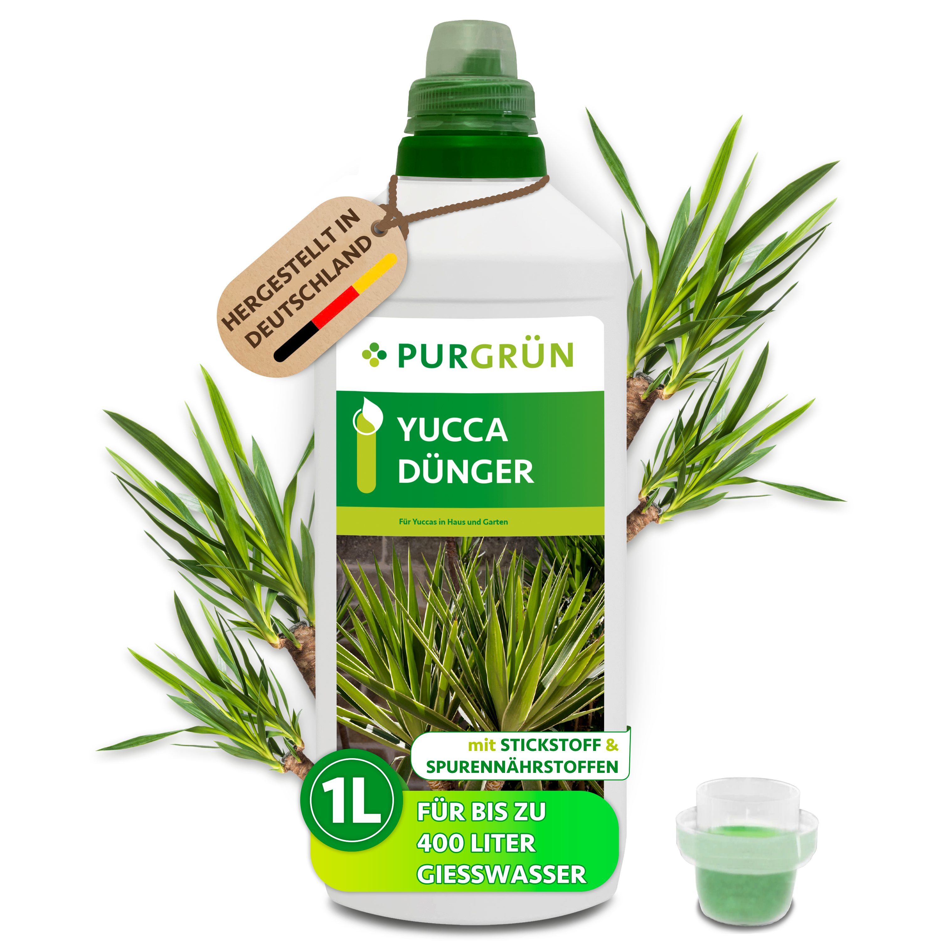 Purgrün Universaldünger Yucca Dünger, NPK 7+3+6, für sattgrüne Blätter, 1L, Flüssigdünger, 1-St., 1 Liter