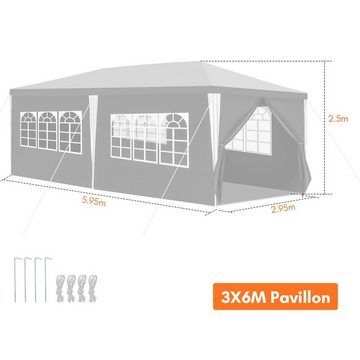 Randaco Pavillon Pavillon PE Plane Gartenzelt Wasserfest Partyzelt Seitenteile 3x3/3x6m