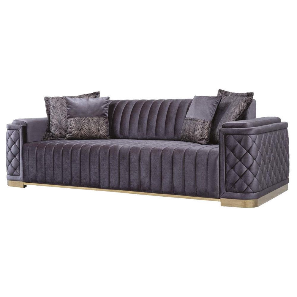 Xlmoebel Chesterfield-Sofa Großes Luxus-Sofa 246cm Samt Design Möbel Sofa Stoff, 1 Teile, Hergestellt in Europa
