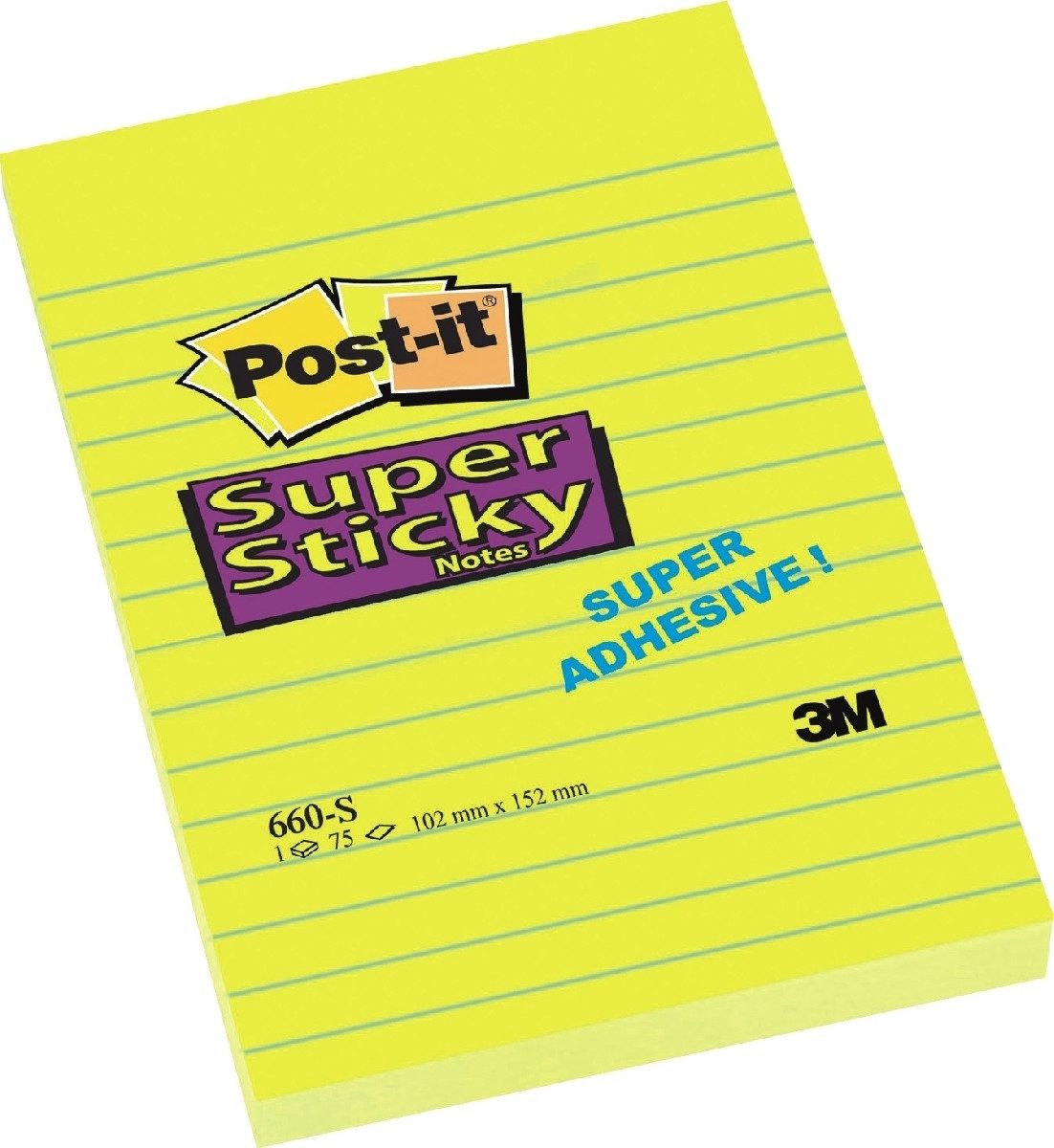 Haftnotizblock Haftnotizen Super Sticky 102x152mm.