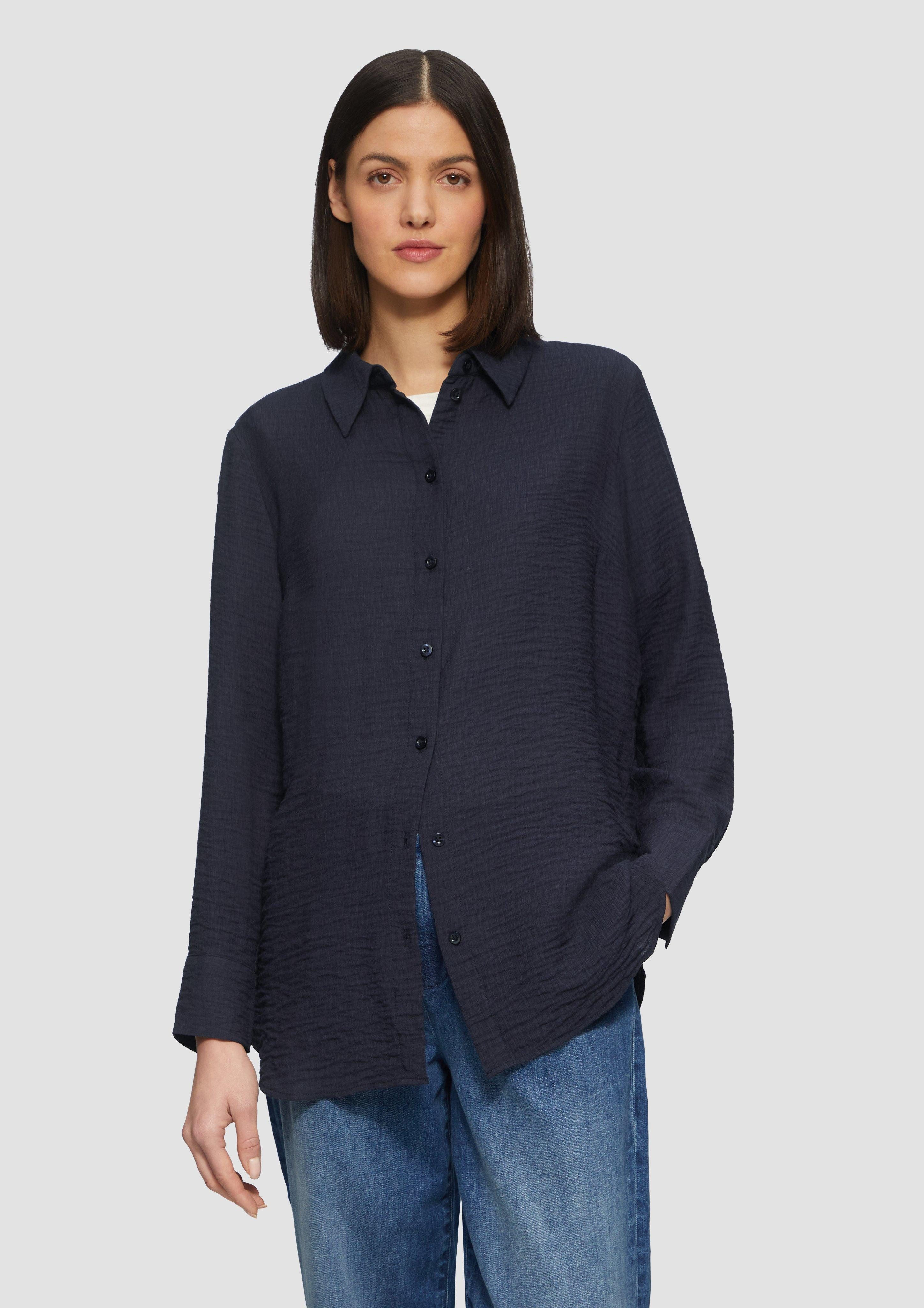 Langarmbluse Strukturierte Hemdbluse aus Viskosemix