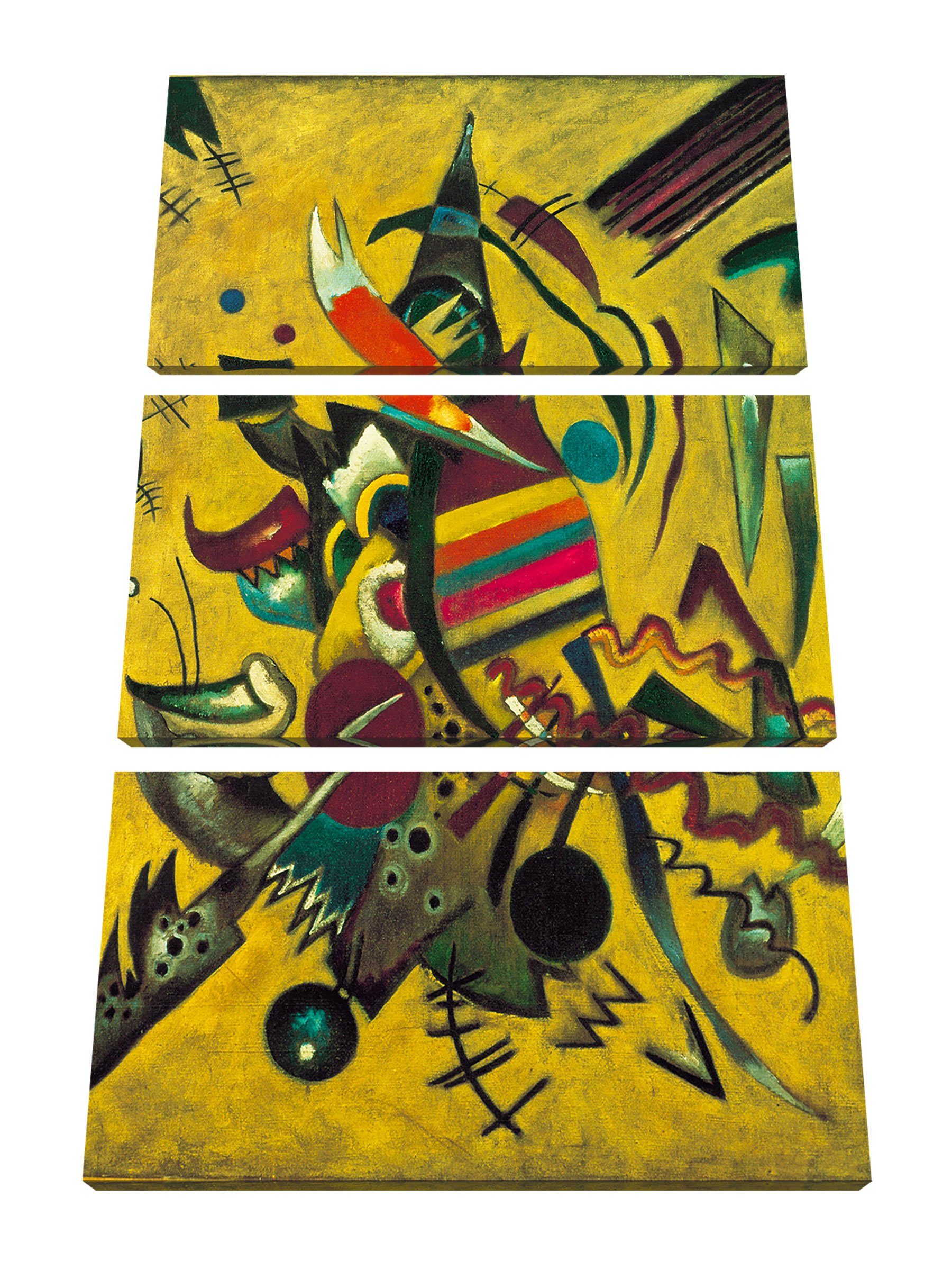 Pixxprint Leinwandbild Wassily (1 Punkte - 3Teiler Wassily fertig - St), inkl. Zackenaufhänger Leinwandbild Kandinsky Kandinsky (120x80) Punkte, bespannt