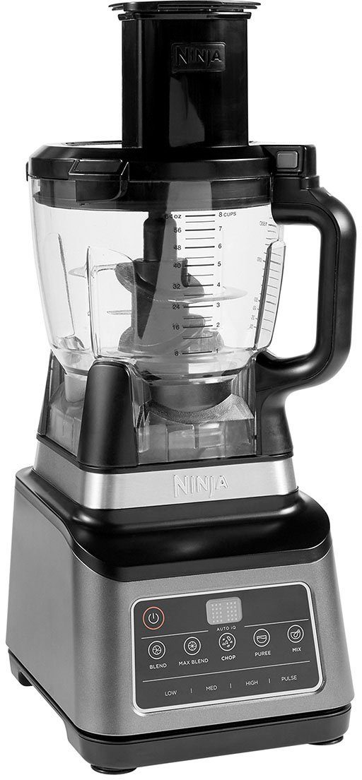 NINJA Kompakt-Küchenmaschine 3-in-1 mit Auto-iQ BN800EU, 1200 W, 2,1 l Schüssel, 1,8 l Schüssel, 0,7 l Tasse und weiterem Zubehör