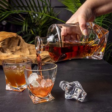 Intirilife Karaffe, (Edle Whiskey Karaffe - Füllmenge 800 ml, 1-tlg), Decanter für Rum, Vodka, Scotch und vieles mehr